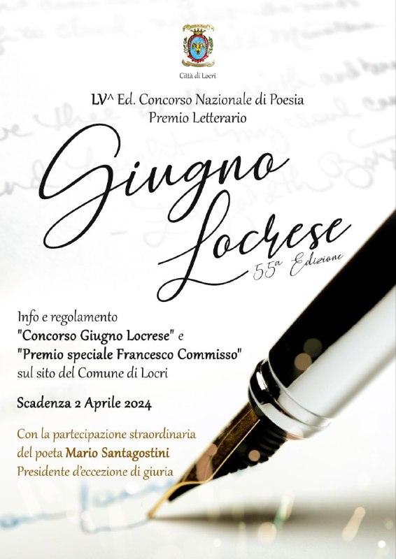 𝘓a 𝘊𝘪𝘵𝘵à di Locri 𝘪𝘯𝘥𝘪𝘤𝘦 𝘭𝘢 𝘓𝘝 𝘦𝘥𝘪𝘻𝘪𝘰𝘯𝘦 2024 𝘥𝘦𝘭 𝘤𝘰𝘯𝘤𝘰𝘳𝘴𝘰 𝘥𝘪 𝘱𝘰𝘦𝘴𝘪𝘢 𝘦 𝘱𝘳𝘦�...
