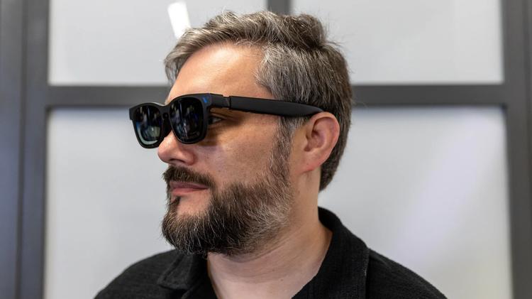 Mashable's Tech Editor Timothy Werth repping the Viture Beast XR/AR Glasses