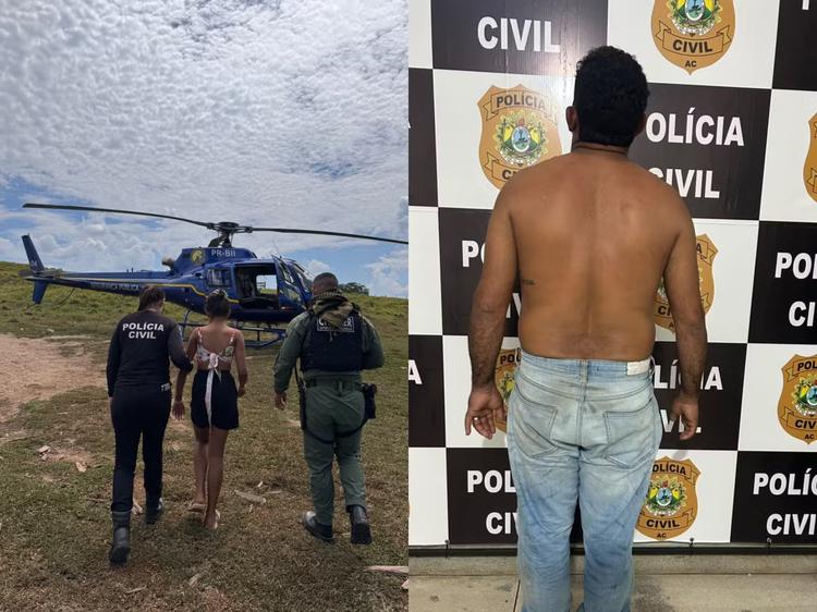 Pai é preso suspeito de perseguir filha de 11 anos com faca em zona rural do interior do Acre