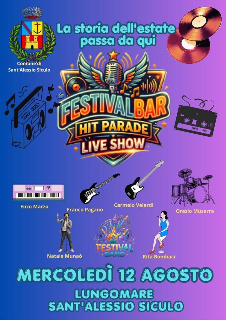 12 agosto 2026 🎶🎉💯Mercoledì 12 agosto 2026 La storia dell'estate passa da qui...  Festival bar Hit Parade live show �...