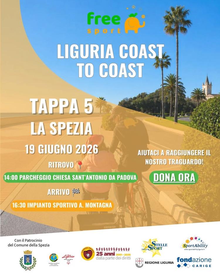 🚴‍♀️"Liguria Coast to Coast" fa tappa alla Spezia 🛣️ Arriva “Liguria Coast to Coast”, l'iniziativa di ciclismo inclusi...