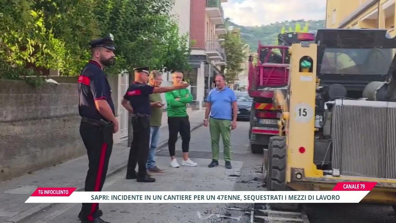 Incidente in un cantiere a Sapri per un 47enne: sequestrati i mezzi di lavoro