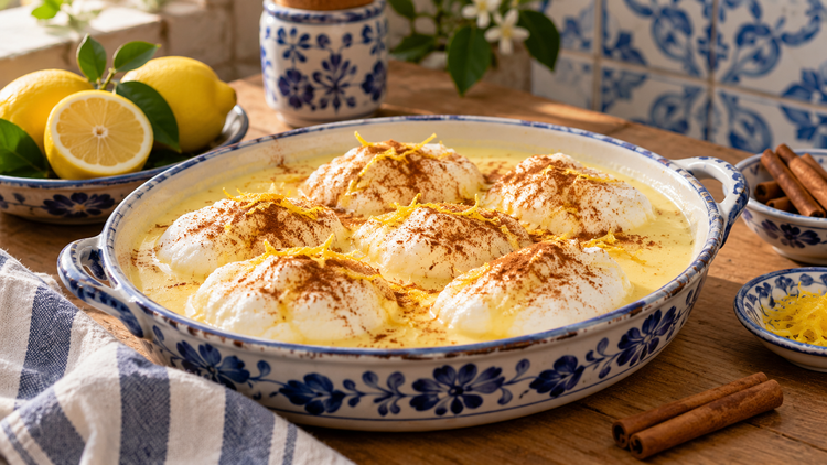 Farófias com Creme de Limão — Îles flottantes portugaises à la crème citronnée