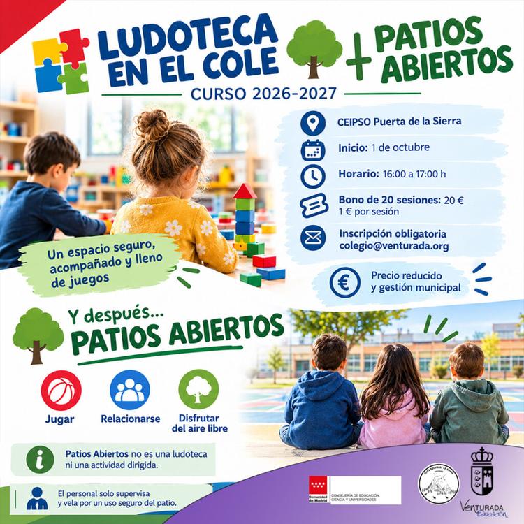 LUDOTECA EN EL COLE + PATIOS ABIERTOS | CURSO 2026-2027