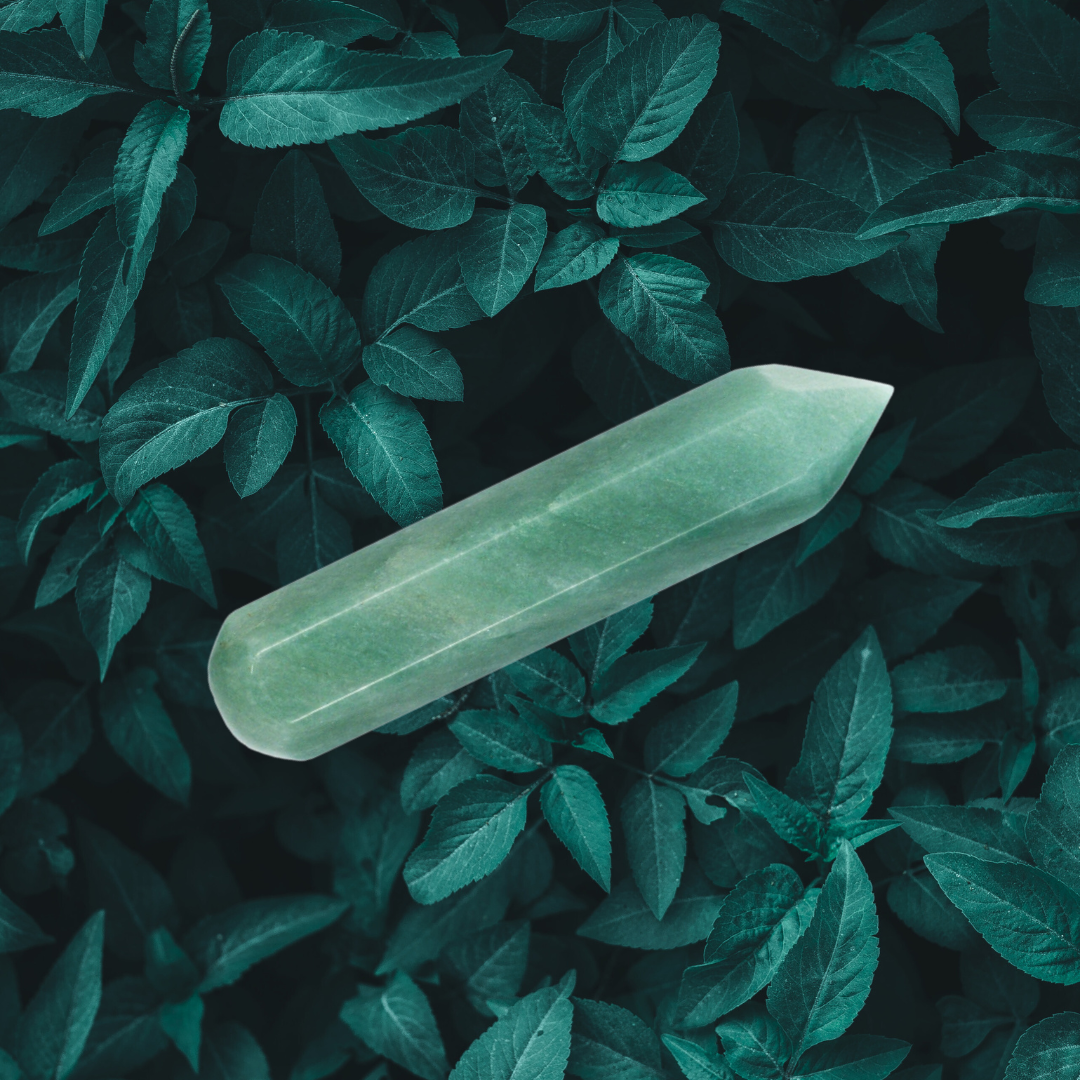 Green aventurine crystal for manifesting abundance at the Taurus new moon on the 8th May, 2024