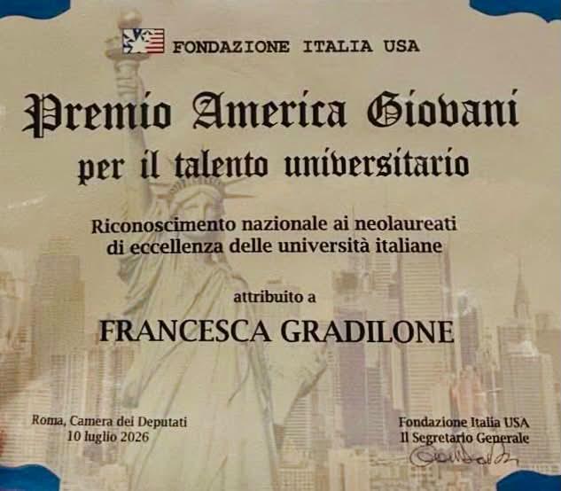 Oggi celebriamo lo straordinario traguardo della nostra concittadina Francesca Gradilone, insignita del prestigioso “Pre...