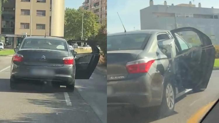 Estupor en las carreteras de Mallorca: circula con la puerta de su coche abierta de par en par para transportar una nevera