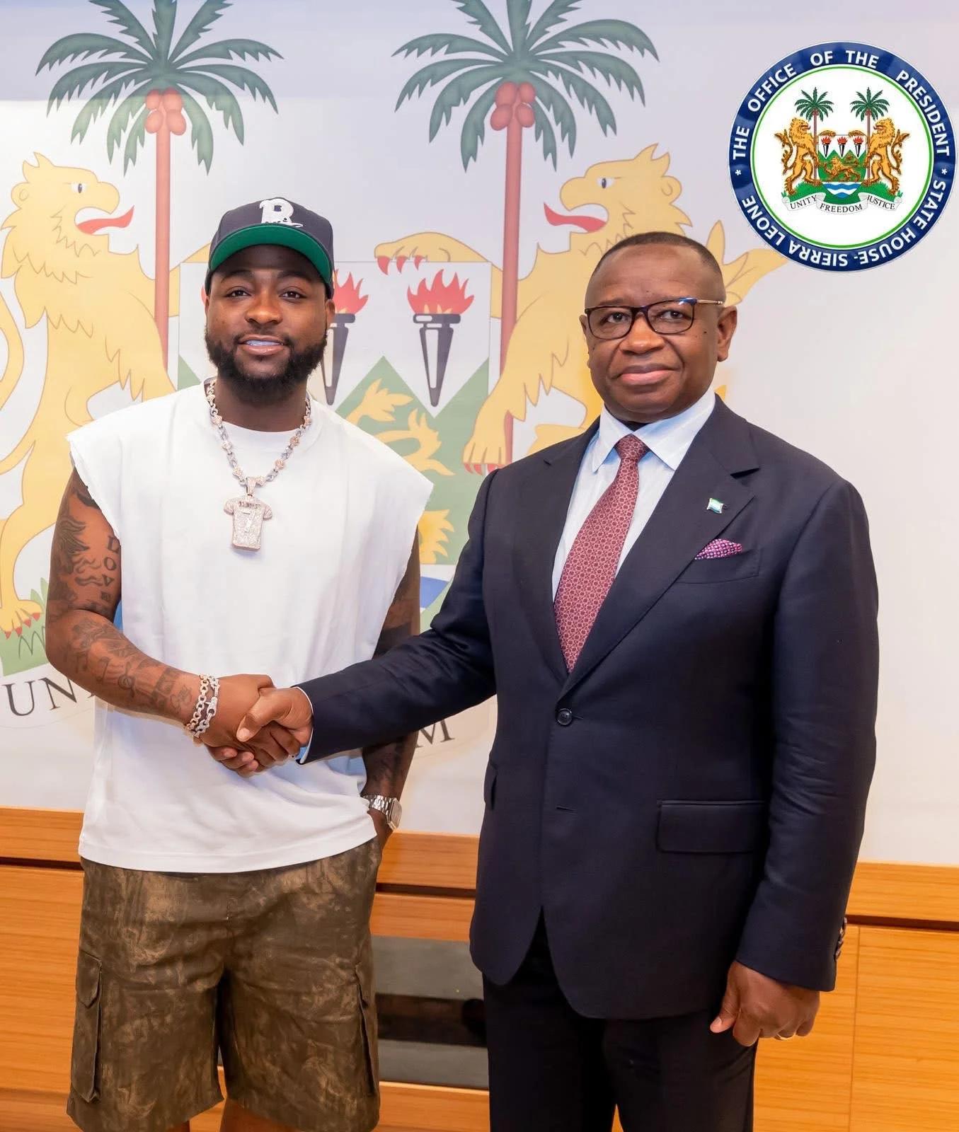 DAVIDO PAYS COURTESY CALL ON PRESIDENT BIO AHEAD OF FREETOWN CONCERT