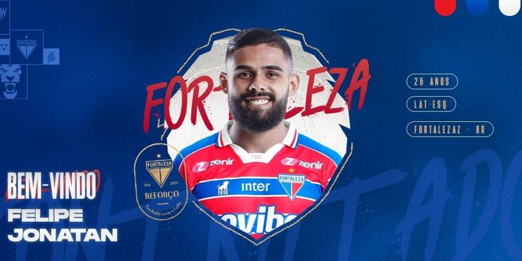 Fortaleza anuncia contratação de Felipe Jonatan, que rescindiu contrato com o Santos