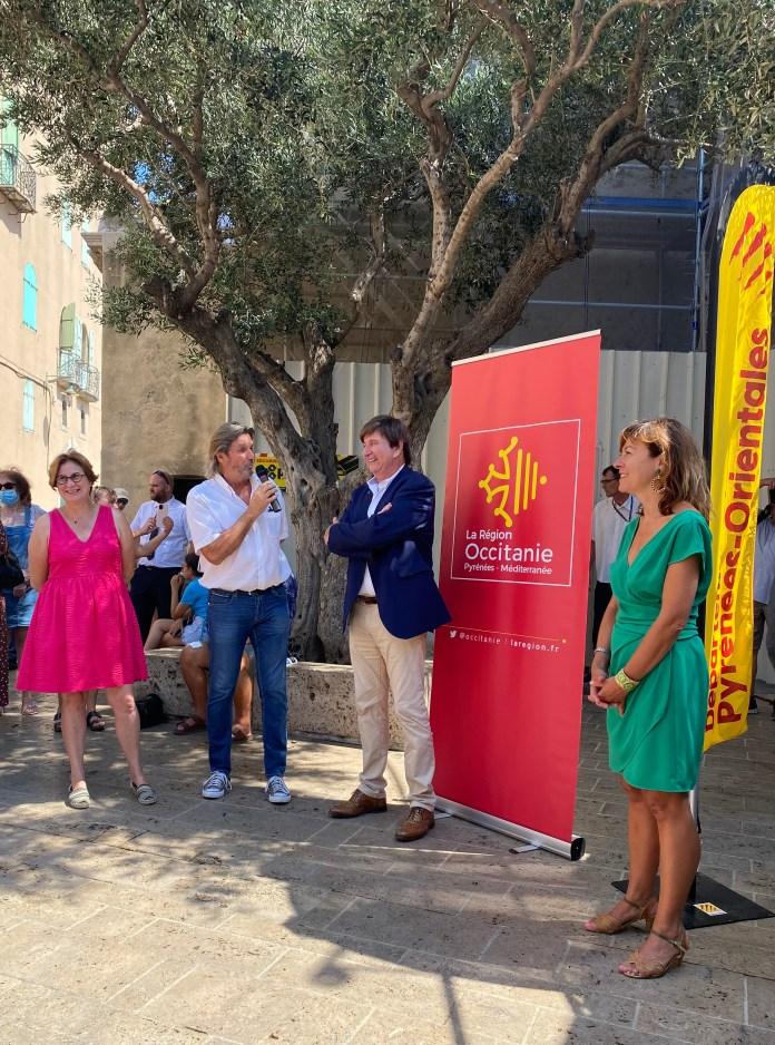 'inauguration du cinéma de Collioure et à la présentation des travaux de restauration du clocher et de l'église Notre-Dame-Des-Anges