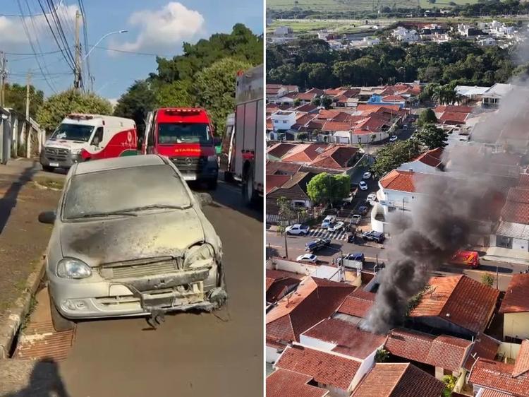Moto elétrica explode, causa incêndio em casa e 3 moradores vão para hospital no interior de SP