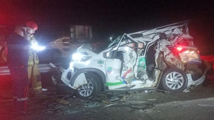 Vice-prefeito e outros três ficam feridos após carro da prefeitura ser atingido por caminhão na BR-386 no RS