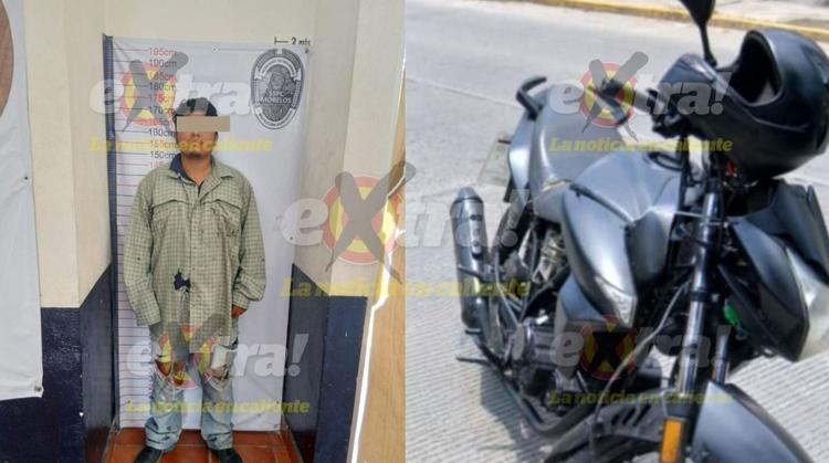 Lo pescan en moto robada: Eduardo 'N' no llega a su destino en Yautepec