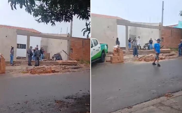 Vídeo mostra momento em que estrutura cai e mata trabalhador em obra em Santo Antônio da Alegria, SP