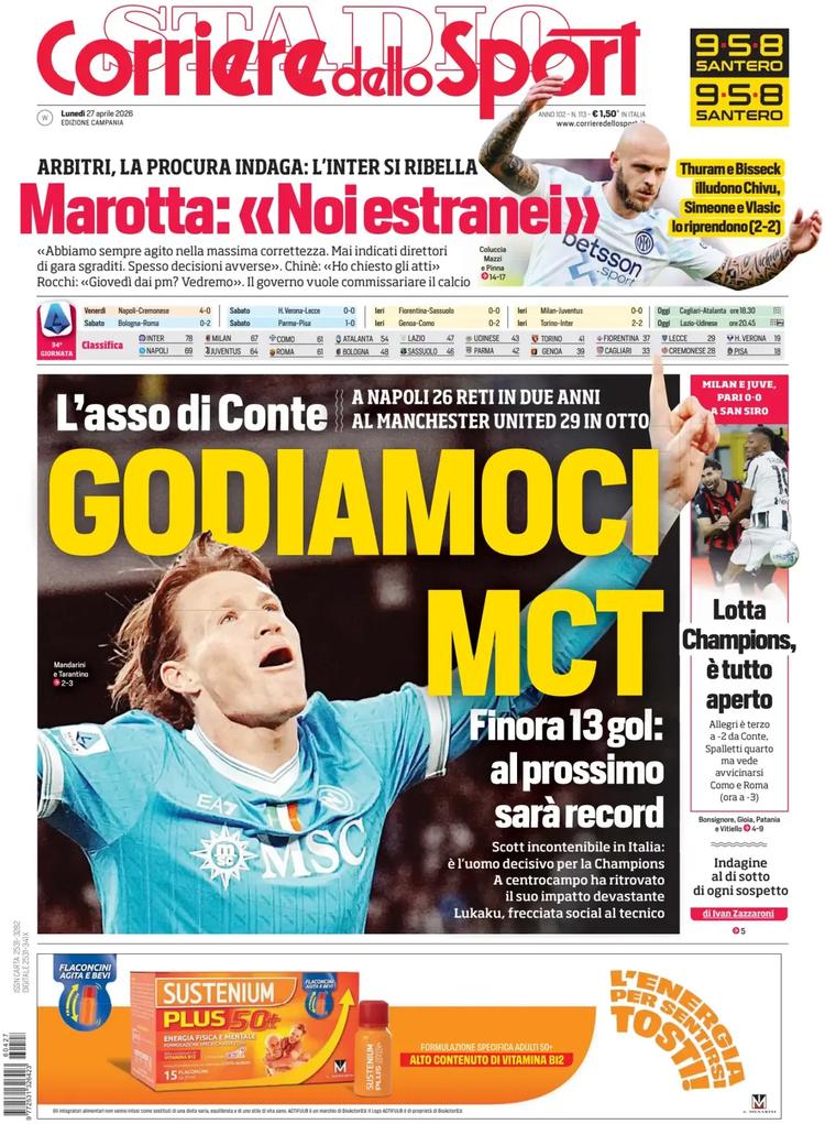Corriere dello Sport ed. Campania: Godiamoci McT”