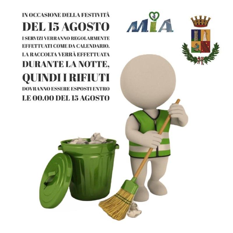 🌞 In occasione della festività del 15 agosto 🎉 I servizi verranno regolarmente effettuati come da calendario. 📅 🚛 La...