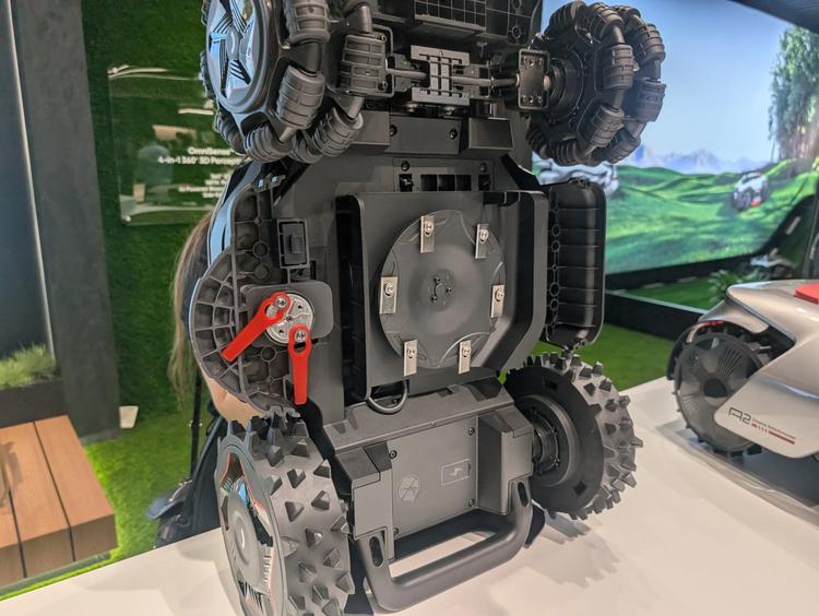 underside of the dreame robot lawn mower