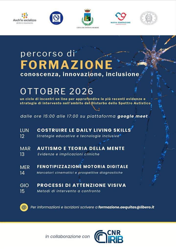 IMPORTANTE COMUNICAZIONE  Percorso di formazione per professionisti, operatori e docenti, che a vario titolo lavorano og...