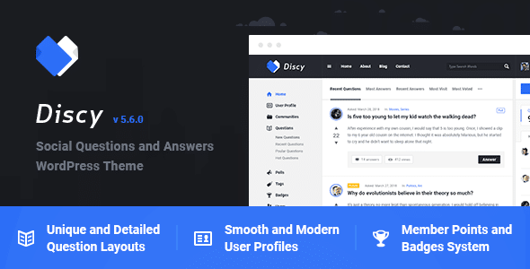 Discy – Tema WordPress per domande e risposte social