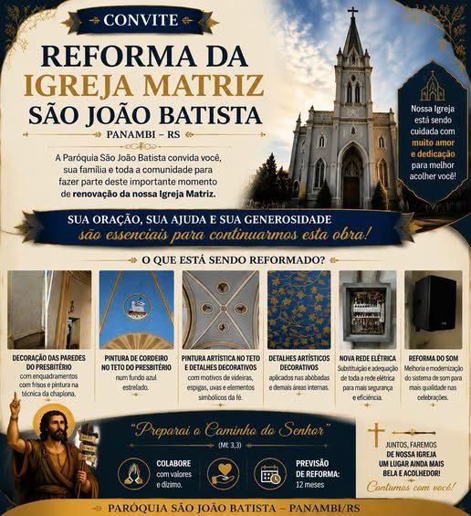 Paróquia São João Batista de Panambi vai passar por reformas