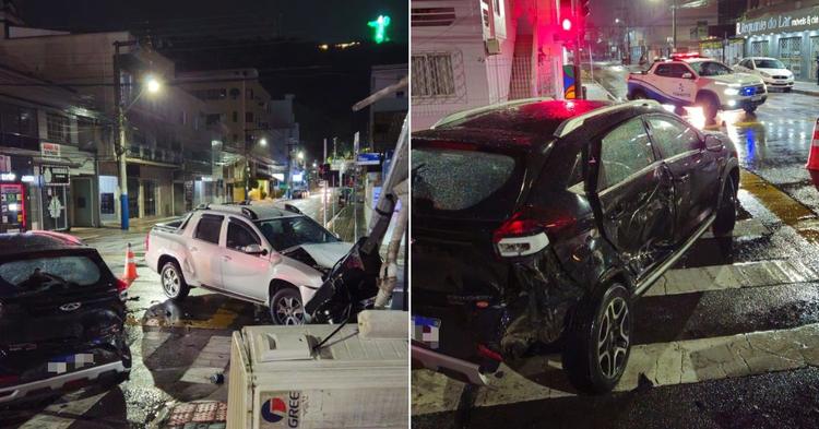 Batida em cruzamento derruba semáforo de pedestres em Balneário Camboriú&nbsp;
