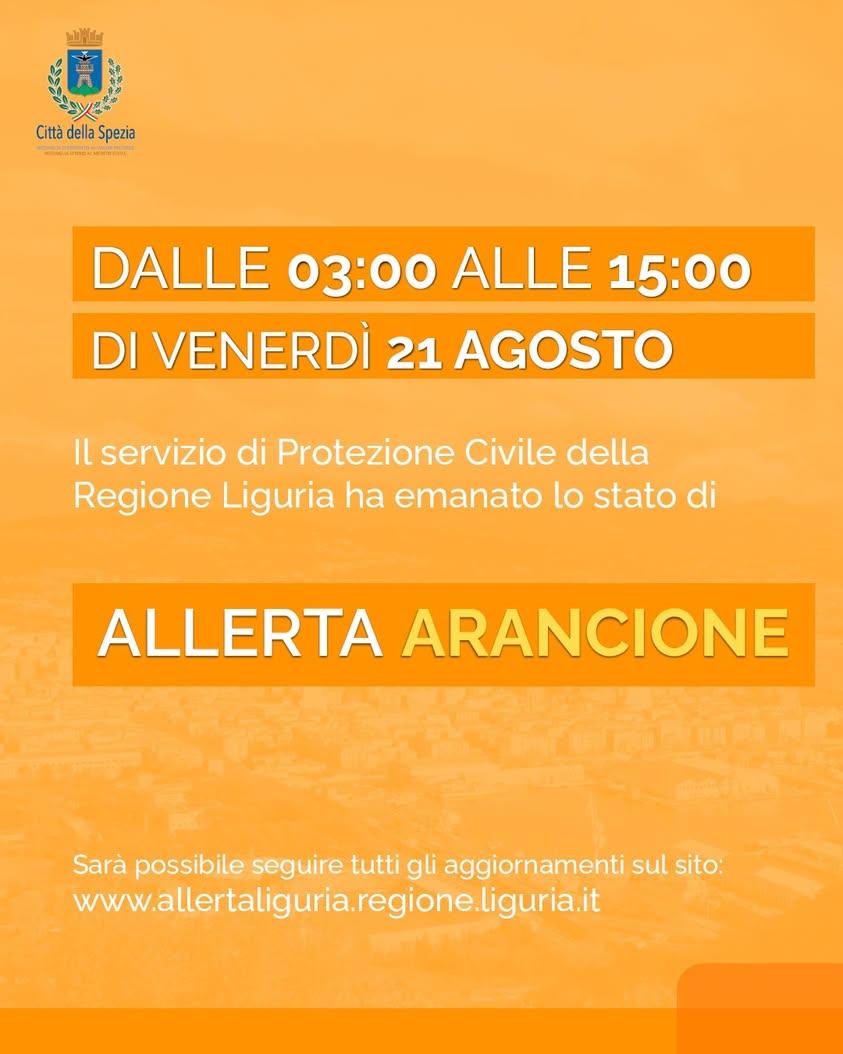 🟠 Il servizio di Protezione Civile della Regione Liguria ha emanato lo stato di Allerta ARANCIONE dalle ore 03:00 alle...