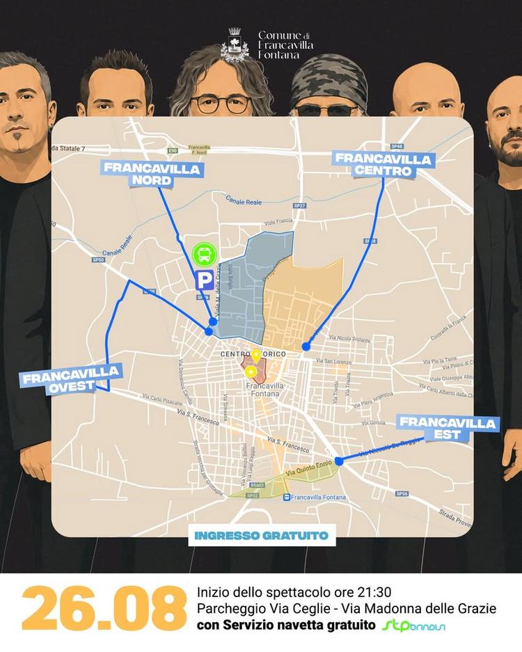 🎸 PFM in concerto: informazioni utili per la serata. 🗺️ Mappa digitale parcheggi: https://www.google.com/maps/d/u/0/ed...