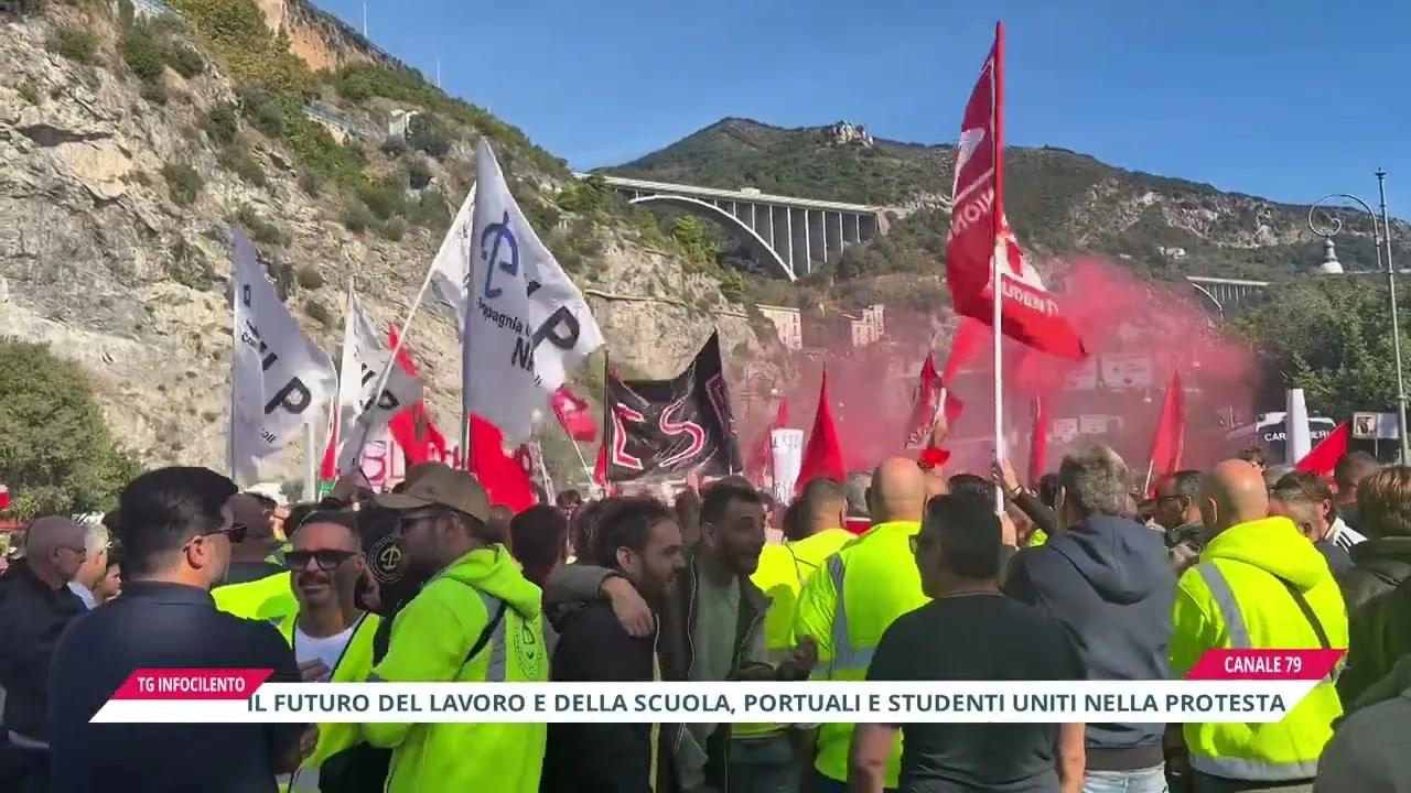 Salerno, porto bloccato: la protesta dei portuali Culp si unisce agli studenti