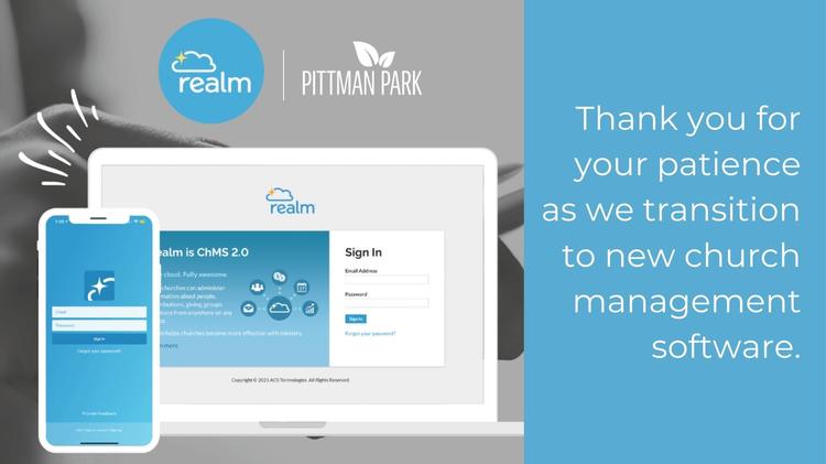 Realm Software Coming Online at Pittman Park
