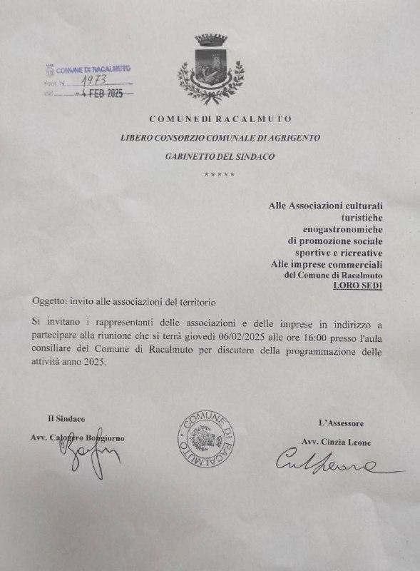 Invito alle associazioni del territorio. Si invitano i rappresentanti delle associazioni e delle imprese a partecipare a...