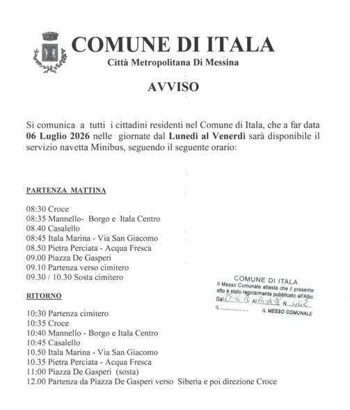 📢 AVVISO IMPORTANTE PER TUTTI I CITTADINI DI ITALA 📢 🚗Il Comune di Itala è lieto di annunciare un’importante novità d...
