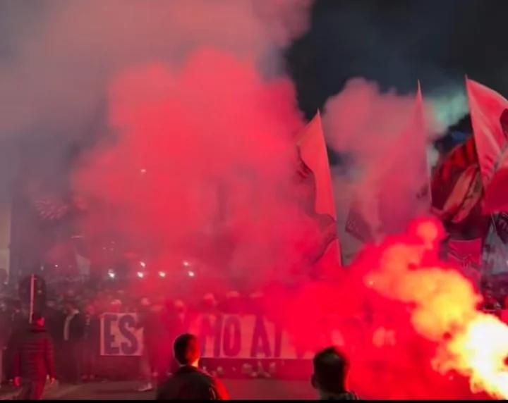 Tifosi Lazio a Ponte Milvio