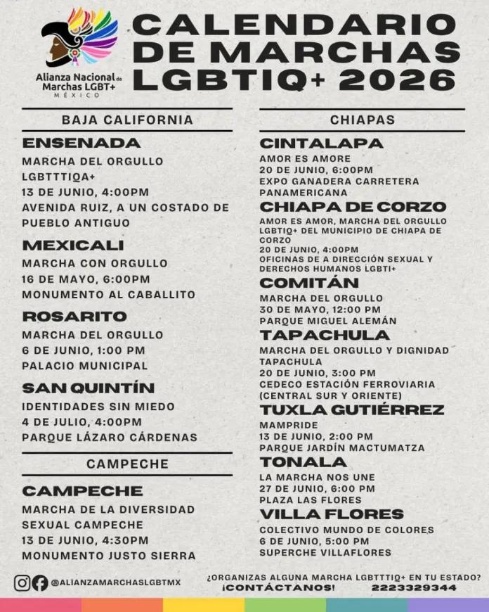 Chiapas tendrá 7 marchas LGBT; otros estados apenas confirman una