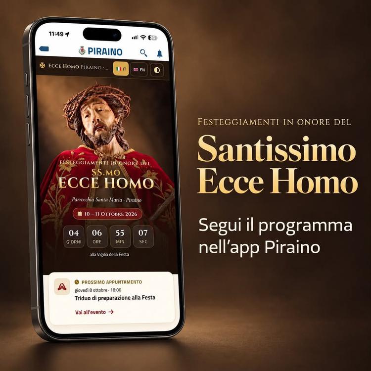 Il 10 e 11 ottobre Piraino festeggia il Santissimo Ecce Homo 🙏 Programma, orari e aggiornamenti in tempo reale li trovi...