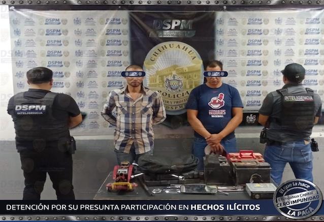 Localiza Policía Municipal y detiene a dos presuntos responsables de robo de autopartes mediante análisis de cámaras PECUU