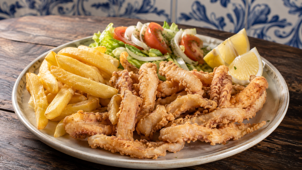 Choco Frito à Setubalense — Seiche frite à la mode de Setúbal