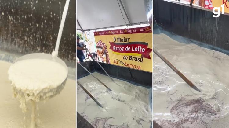 Chef gaúcho prepara o maior arroz de leite do Brasil no interior do RS