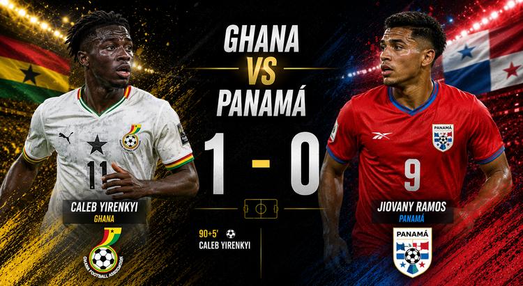 ¡Ghana 1-0 Panamá! Caleb Yirenkyi marca en el 95' y las Estrellas Negras inician con victoria agónica el Mundial 2026
