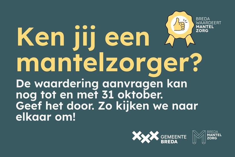 Laatste kans: vraag de mantelzorgwaardering aan vóór 1 november