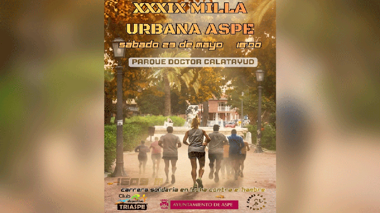 #Aspe celebra este sábado la XXXIX Milla Urbana Solidaria en el Parque Doctor Calatayud