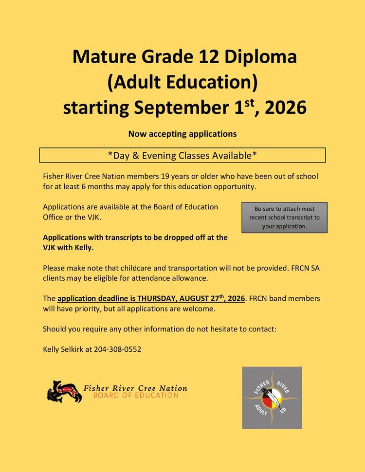 Call Out for Individuals interested in the Mature Grade 12 Diploma Program