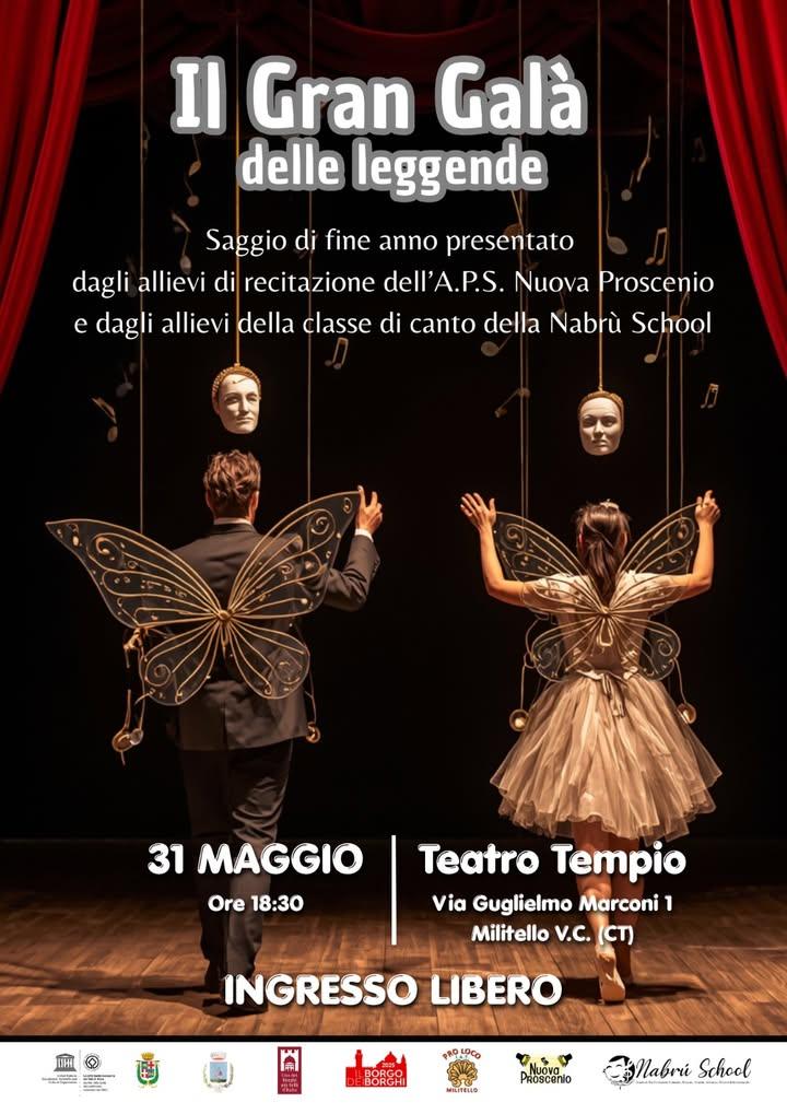 Domenica 31 Maggio 2026 - Ore 18:30 Cine Teatro Tempio  Via Guglielmo Marconi Militello In Val di Catania  Ingresso Libe...