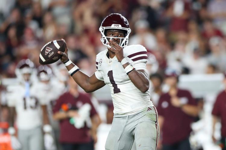 Taylor’s 4 TDs rally Mississippi State to 41-34 win at South Carolina in SEC opener
