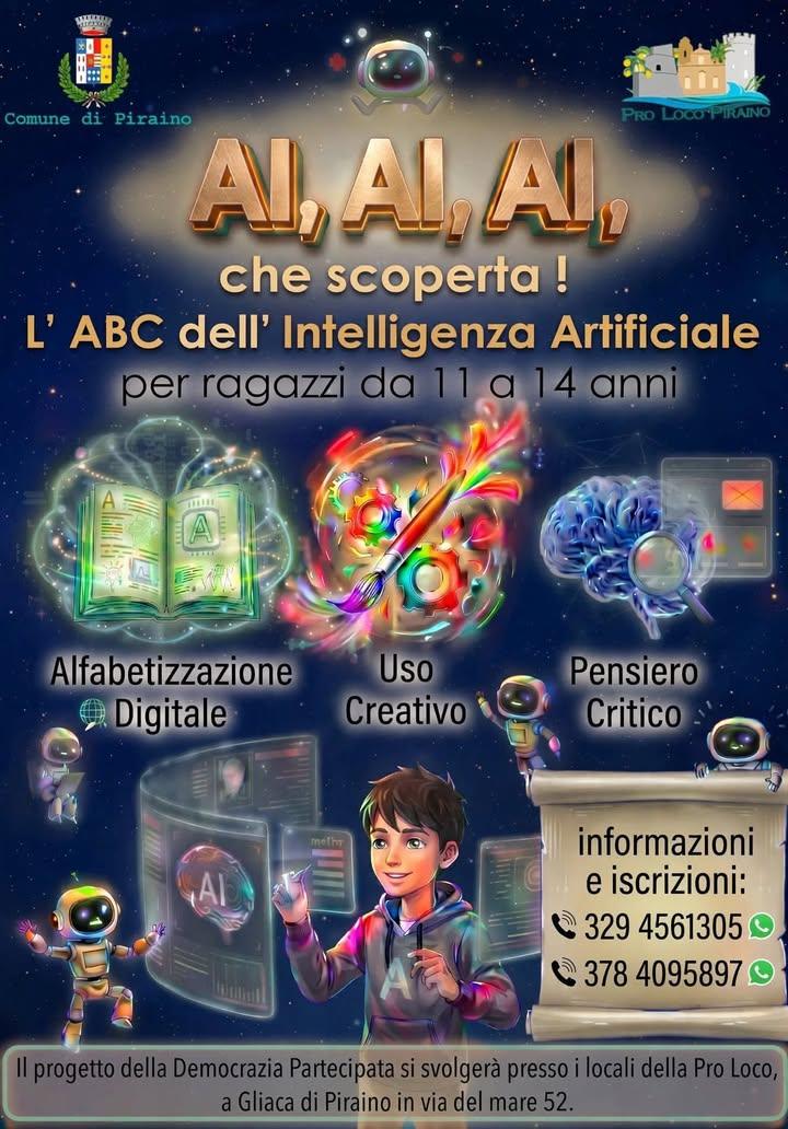 🤖 AI, AI, AI… che scoperta! Un percorso dedicato ai ragazzi dagli 11 ai 14 anni per scoprire il mondo dell’Intelligenza...