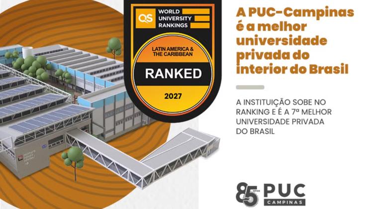 PUC-Campinas é a melhor universidade privada do interior do Brasil pelo QS