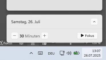Kalenderanzeige für den 26. Juli.