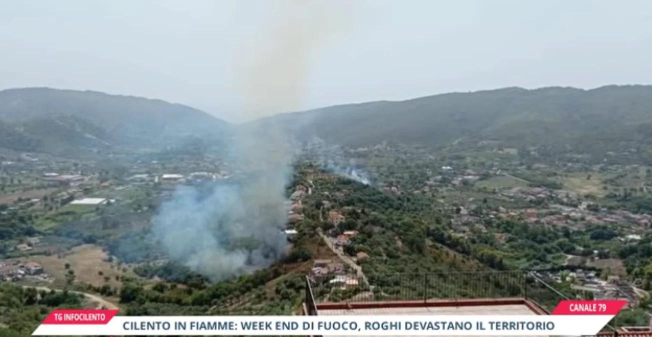 Cilento in fiamme: week-end di fuoco, roghi devastano il territorio