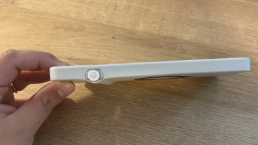 A side view of the Krono e-reader showing the smart dial.