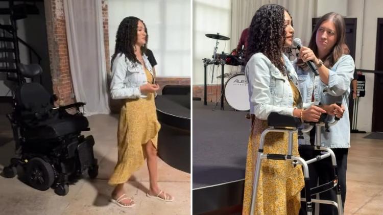Jovem com esclerose múltipla volta a andar após oração em igreja nos EUA: “Foi Deus”