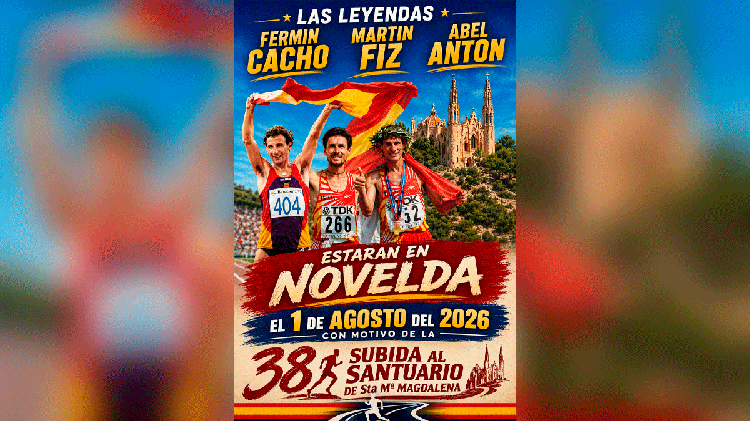 #Novelda: La Subida al Santuario reunirá a Fermín Cacho, Abel Antón y Martín Fiz